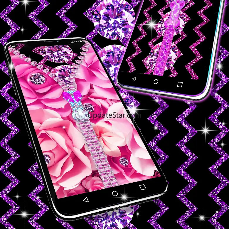 Zipper diamond flower lock scr 7.6