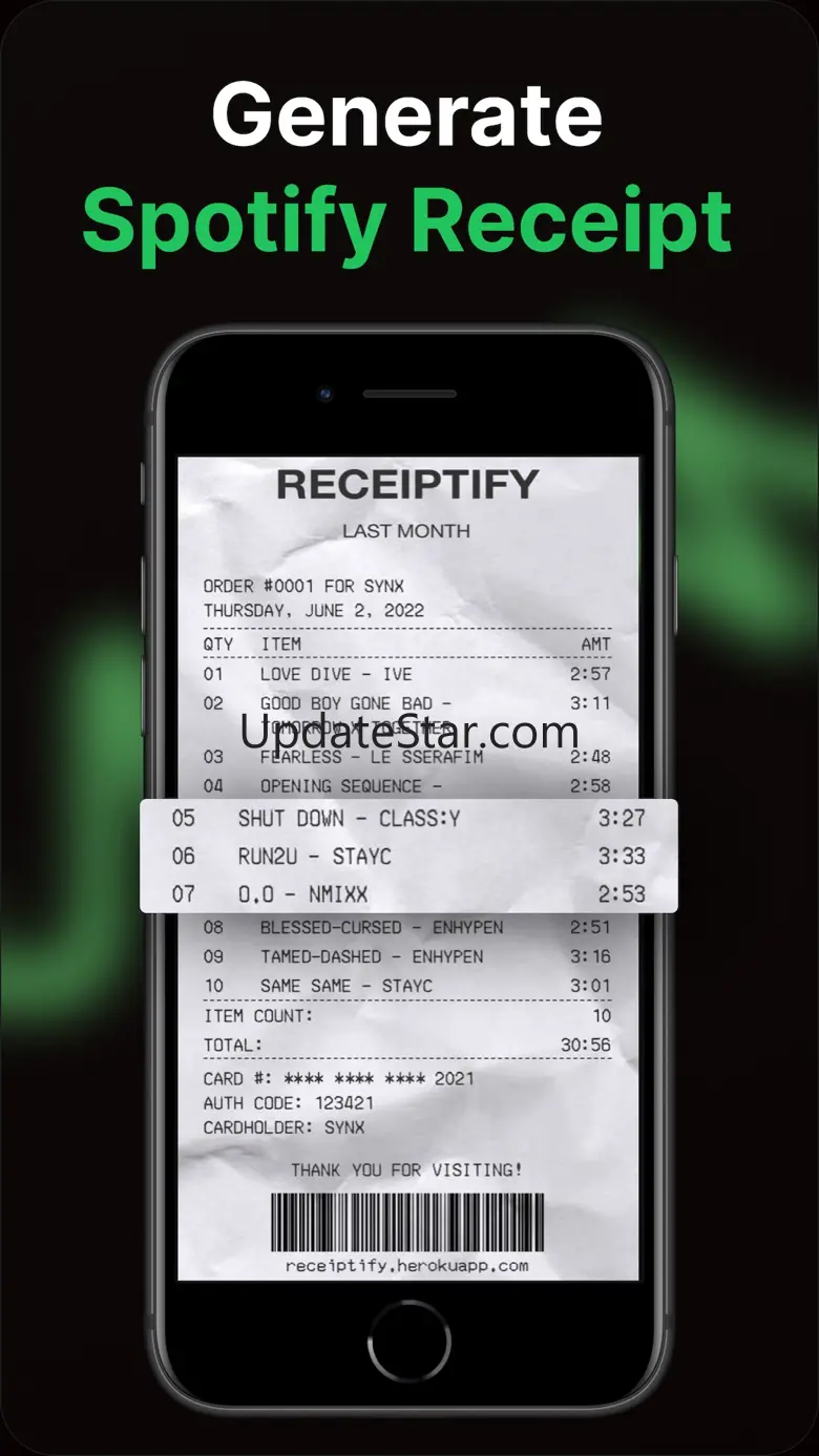 Receiptify - Get Music Receipt 1.2