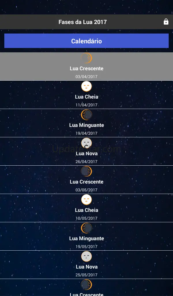 Fases da Lua com Widget 7.5