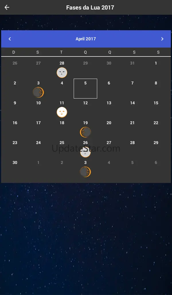 Fases da Lua com Widget 7.5