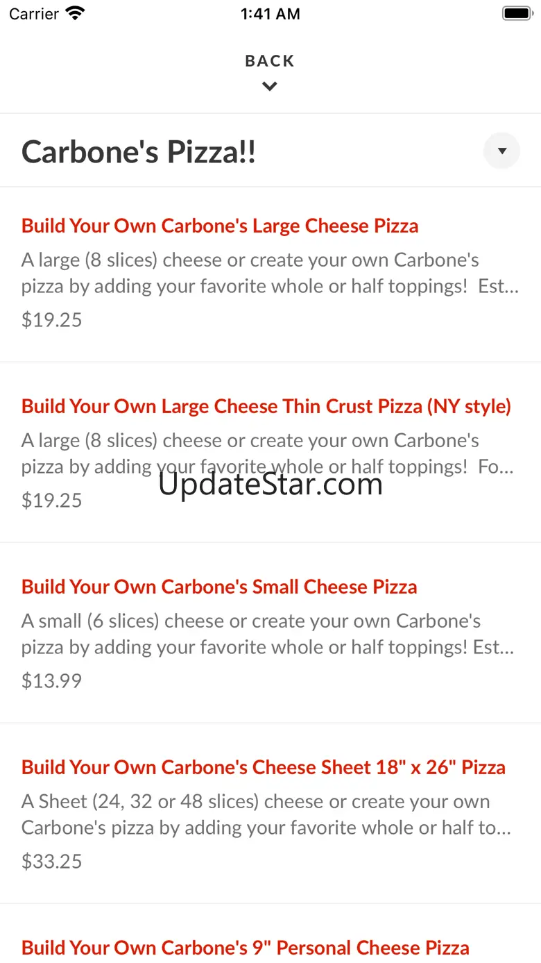 Carbone's Pizza 716 3.12.0
