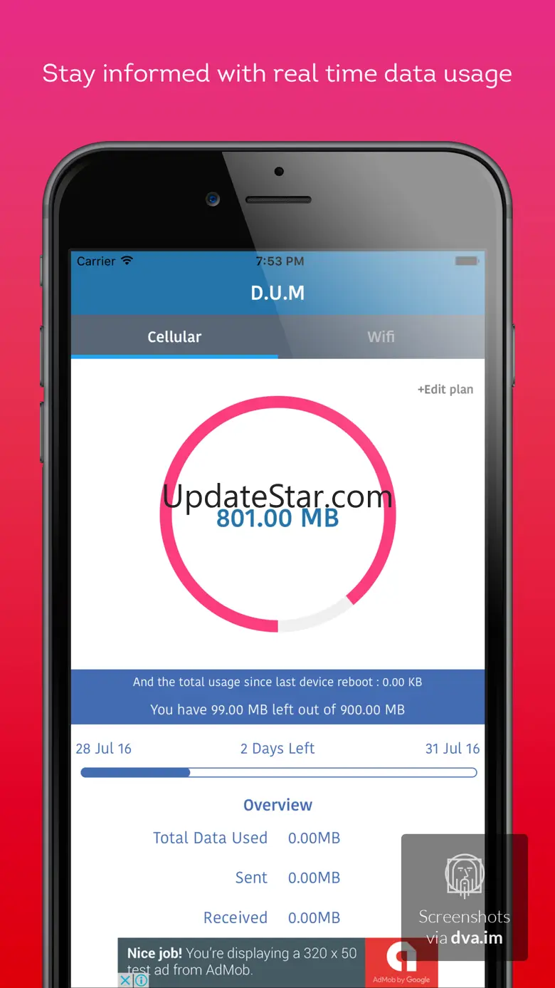 DUM Data usage manager-Track network data usage,Monitor mobile data plan manager 1.2