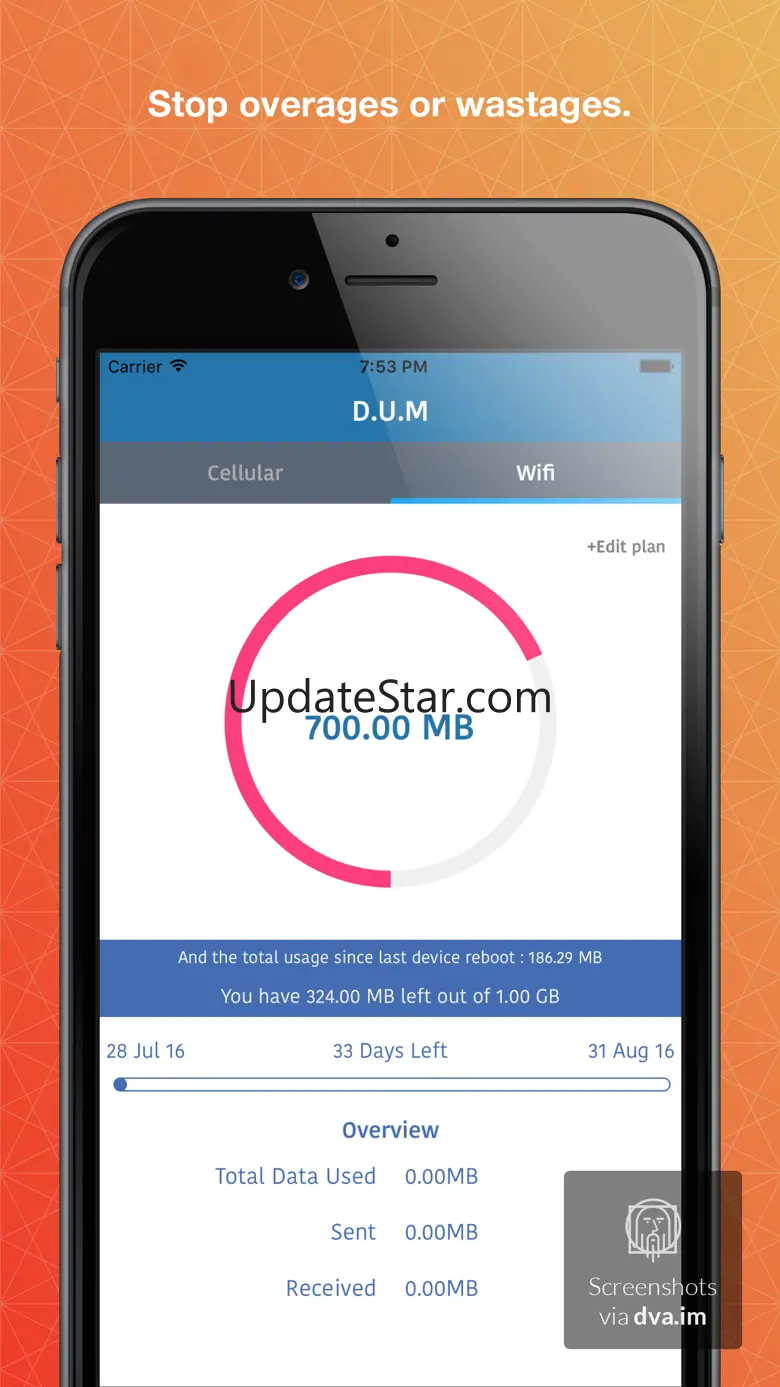 DUM Data usage manager-Track network data usage,Monitor mobile data plan manager 1.2