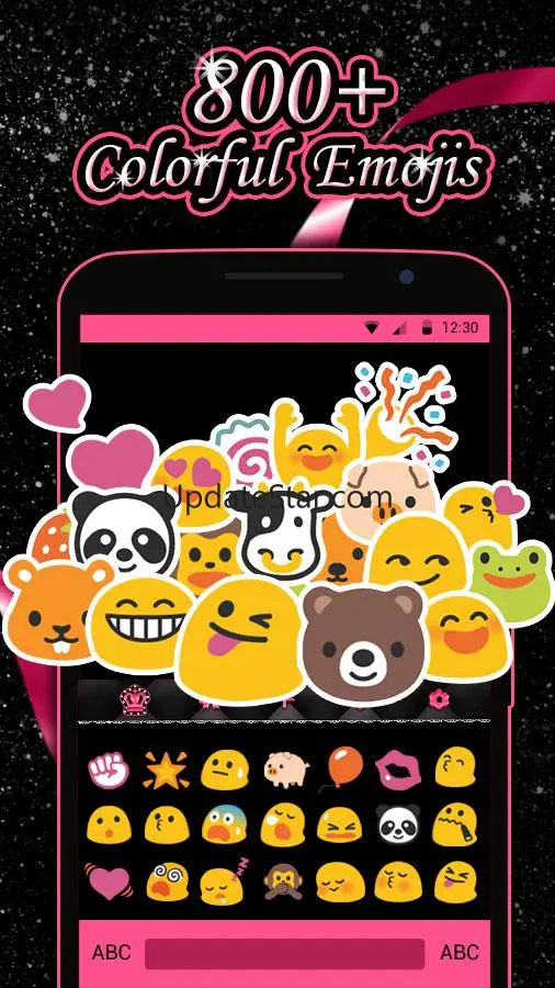 Pink Black Keyboard Theme 10.0