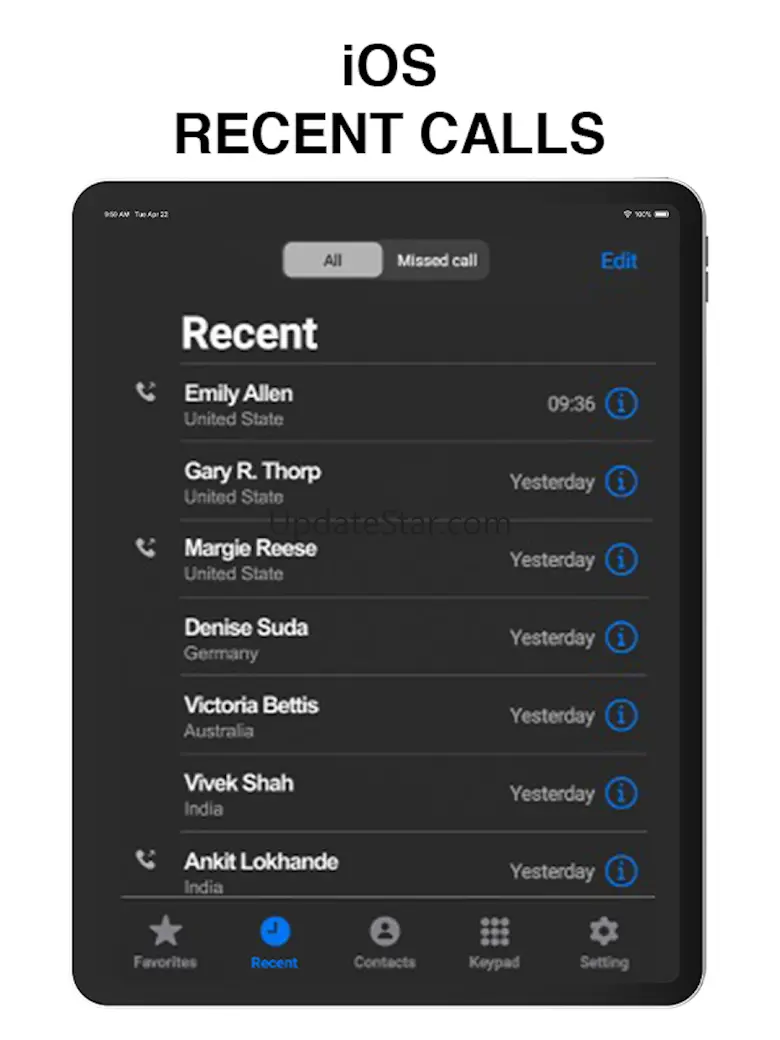iOS Phone - Call Screen Dialer 1.6