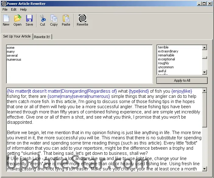 Power Article Rewriter