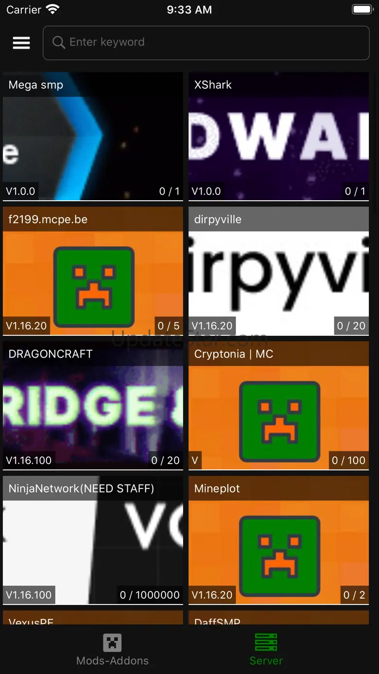 Addons Server for Minecraft PE 1.1