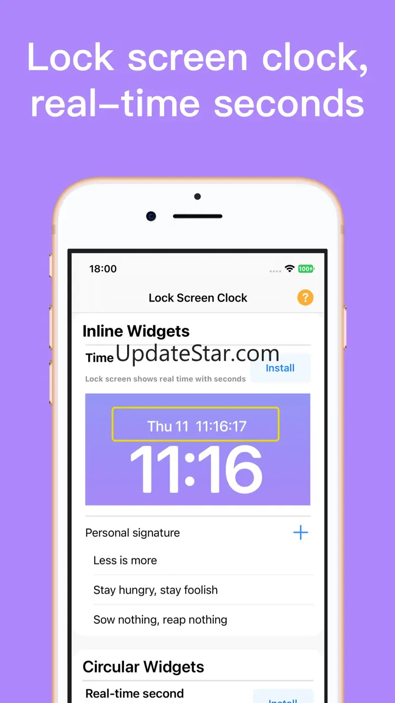 Lock Screen Clock with Seconds 2.0