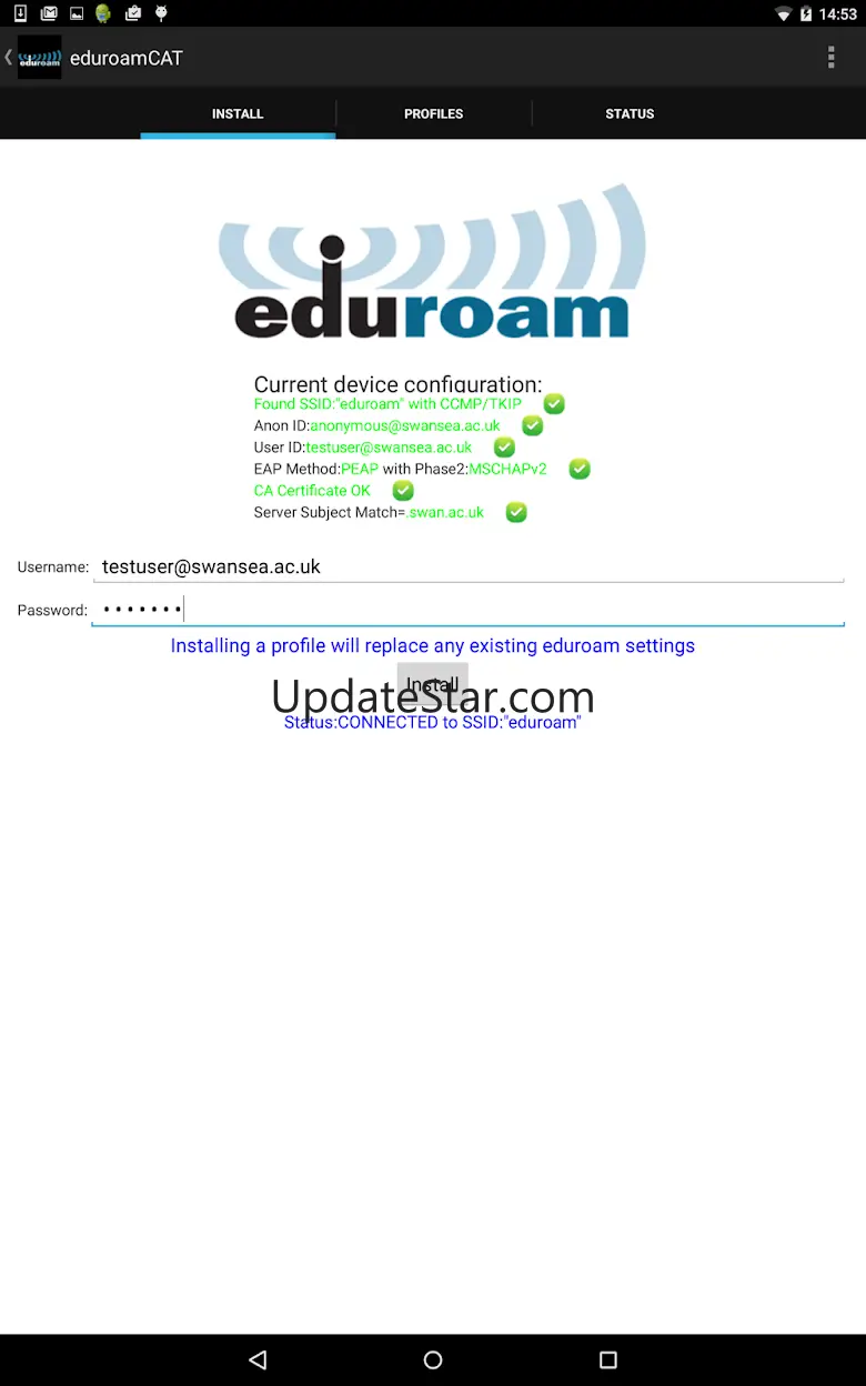 eduroam CAT 1.2.14