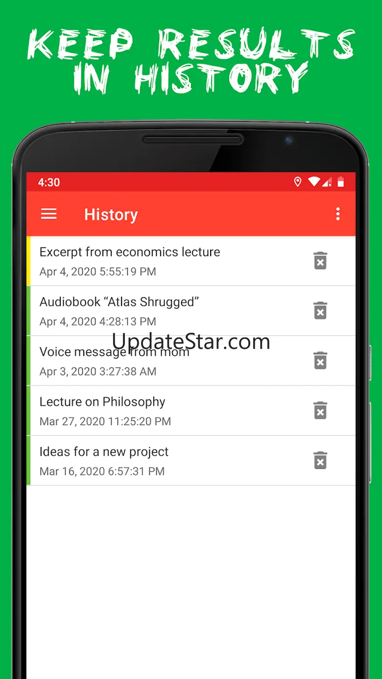 Audio to text (recognition) 1.10.1