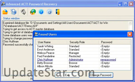 Advanced ACT Password Recovery 2.10