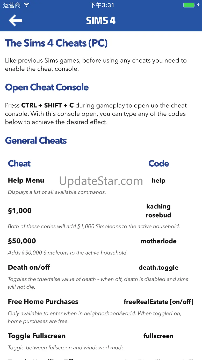 Cheats & Guide for The Sims - Sims 4,Sims 3 &2&1 1.0
