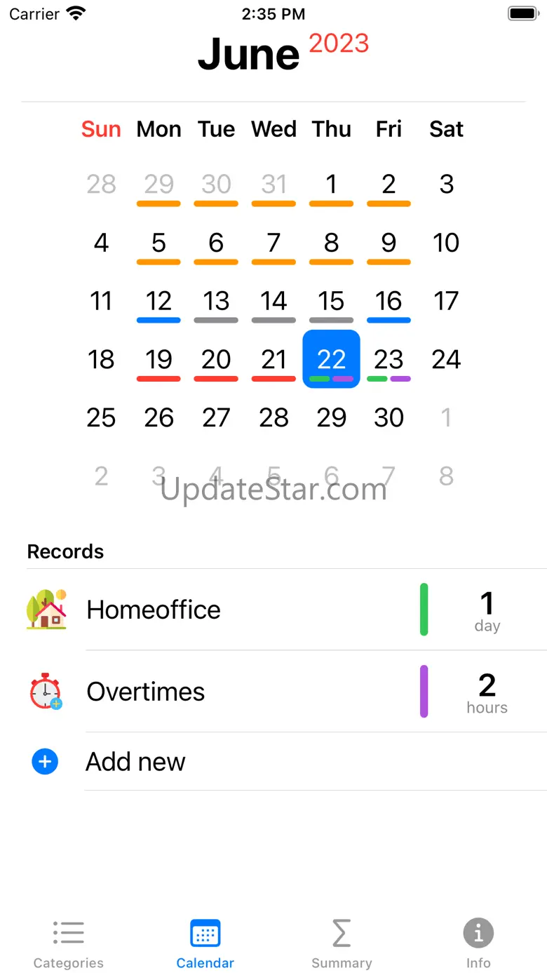 Days tracking 2.0.9