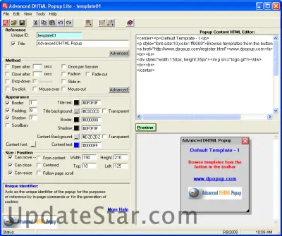 Advanced DHTML Popup Lite 2.50