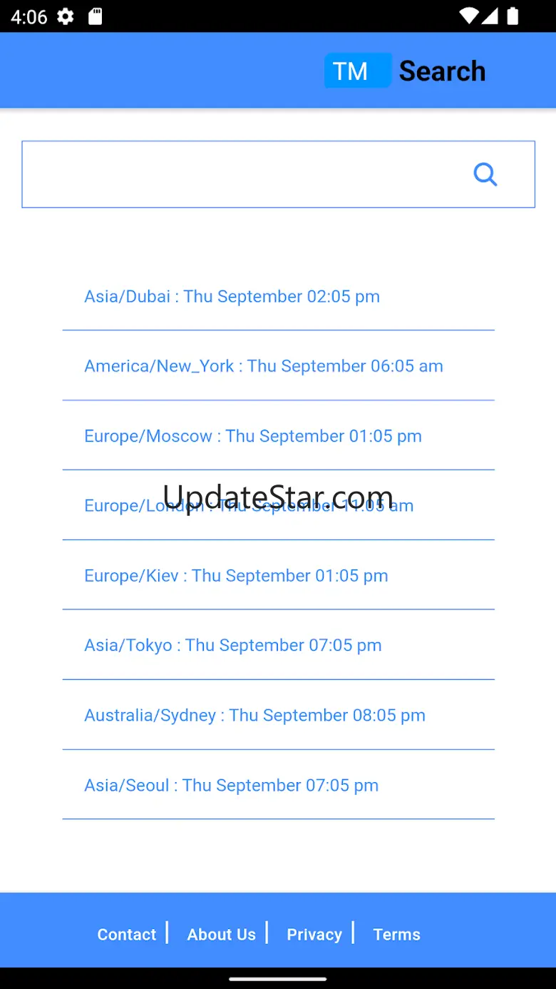 Timezone App 1.0