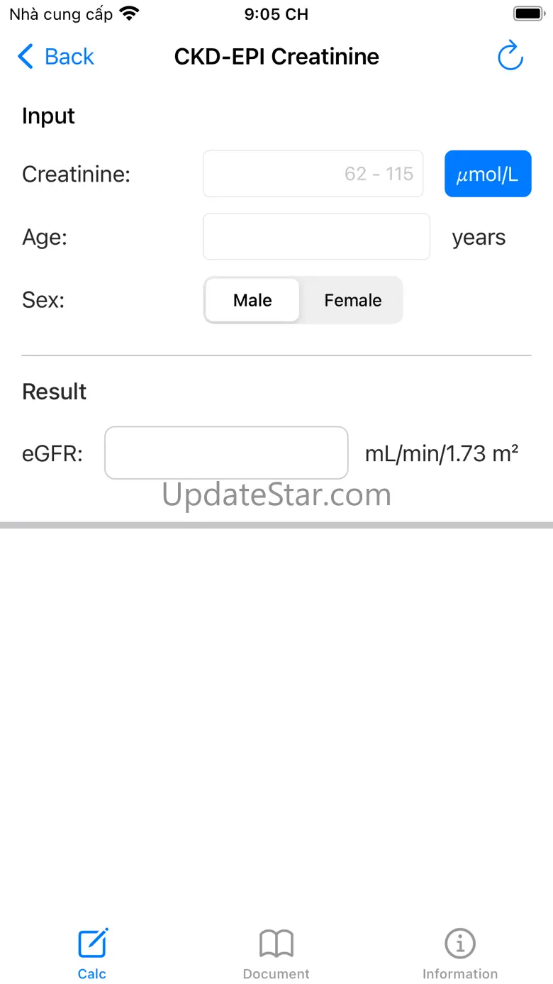 GFR Calculator - eGFR Calc 3.1.0