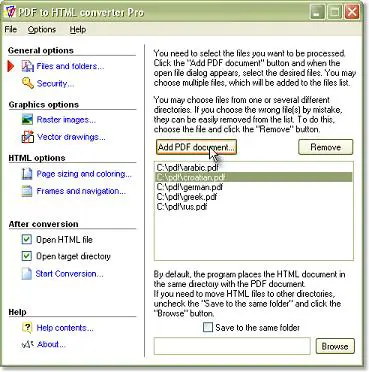 Advanced PDF to HTML converter 1.9.9.16