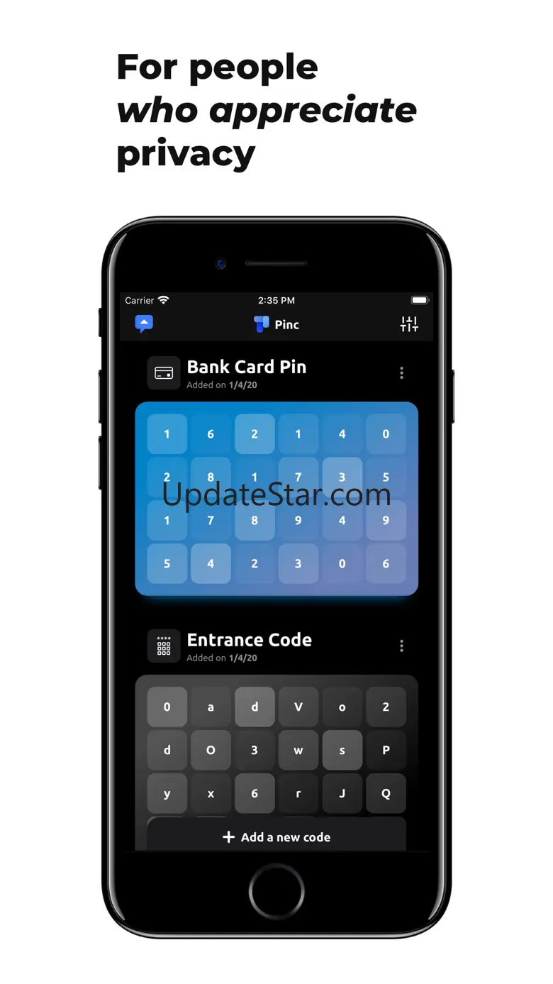 Pinc - Manage Pin & Pass Codes 1.25