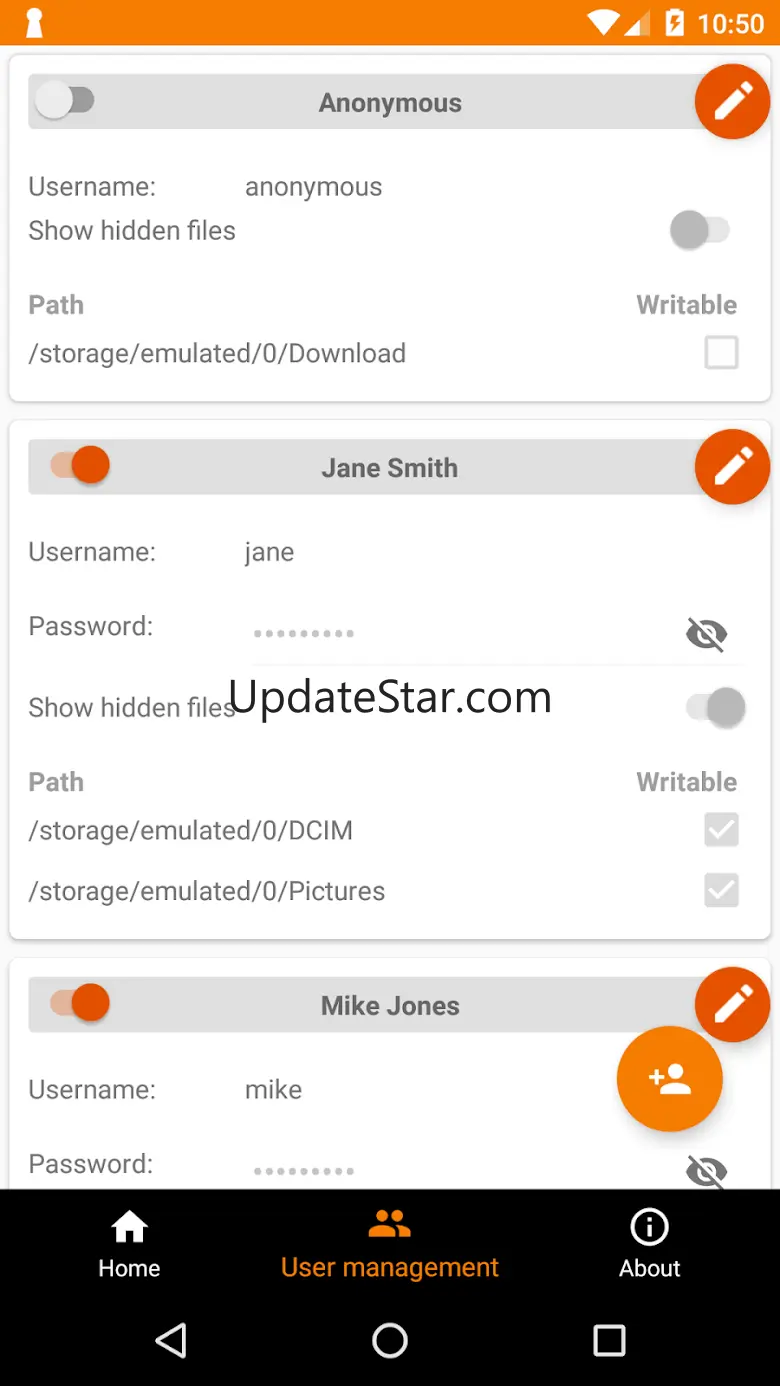 FTP Server - Multiple users 0.15.19