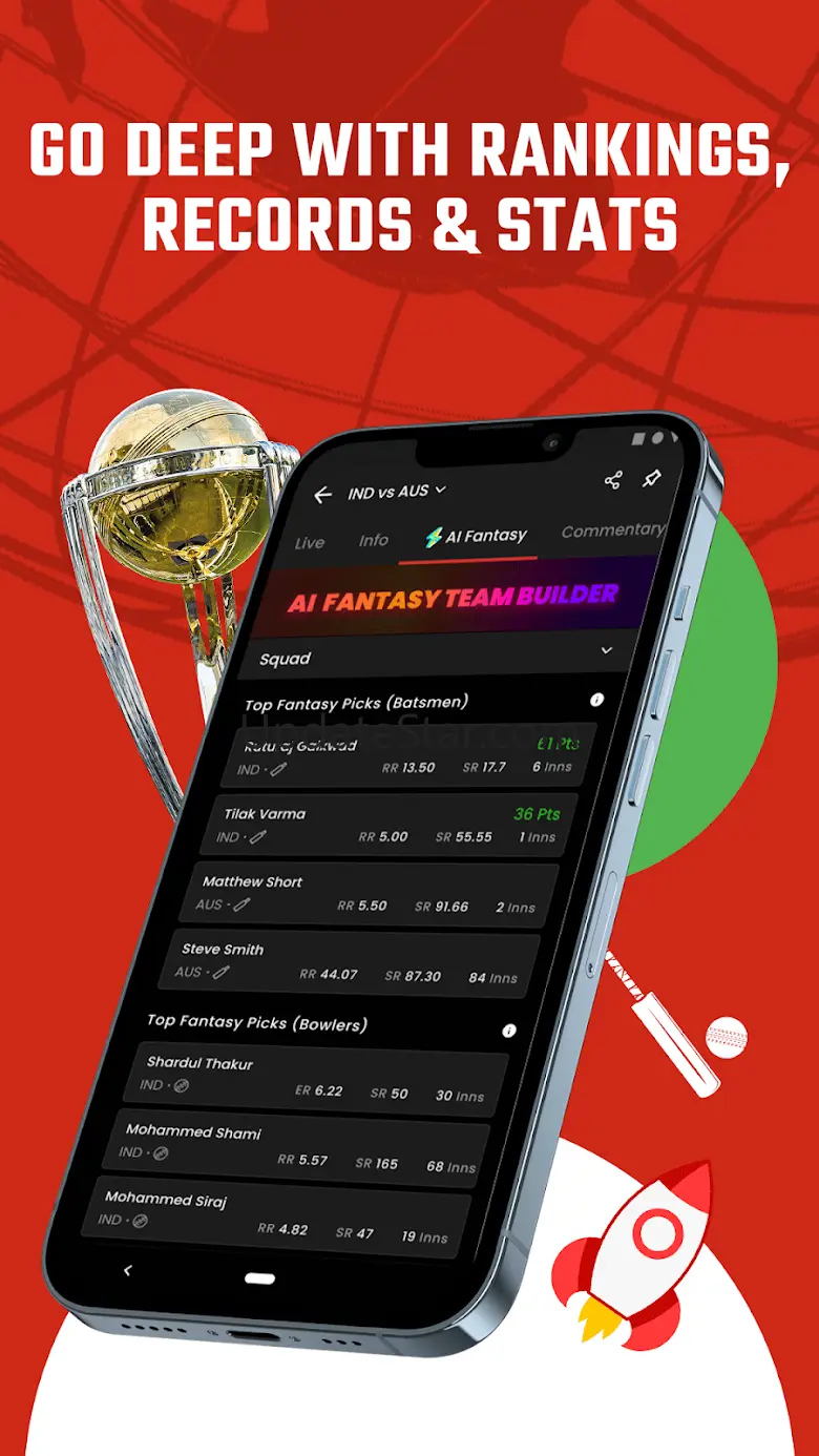 Cric Rocket: Cricket Live Line 1.0.38 - 31-01-2024
