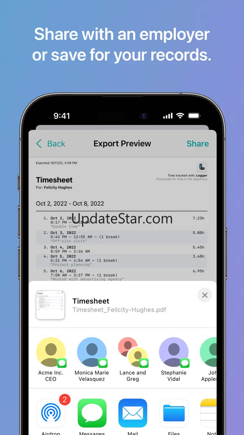 Logger - Time Clock Hours Log 2.0.2