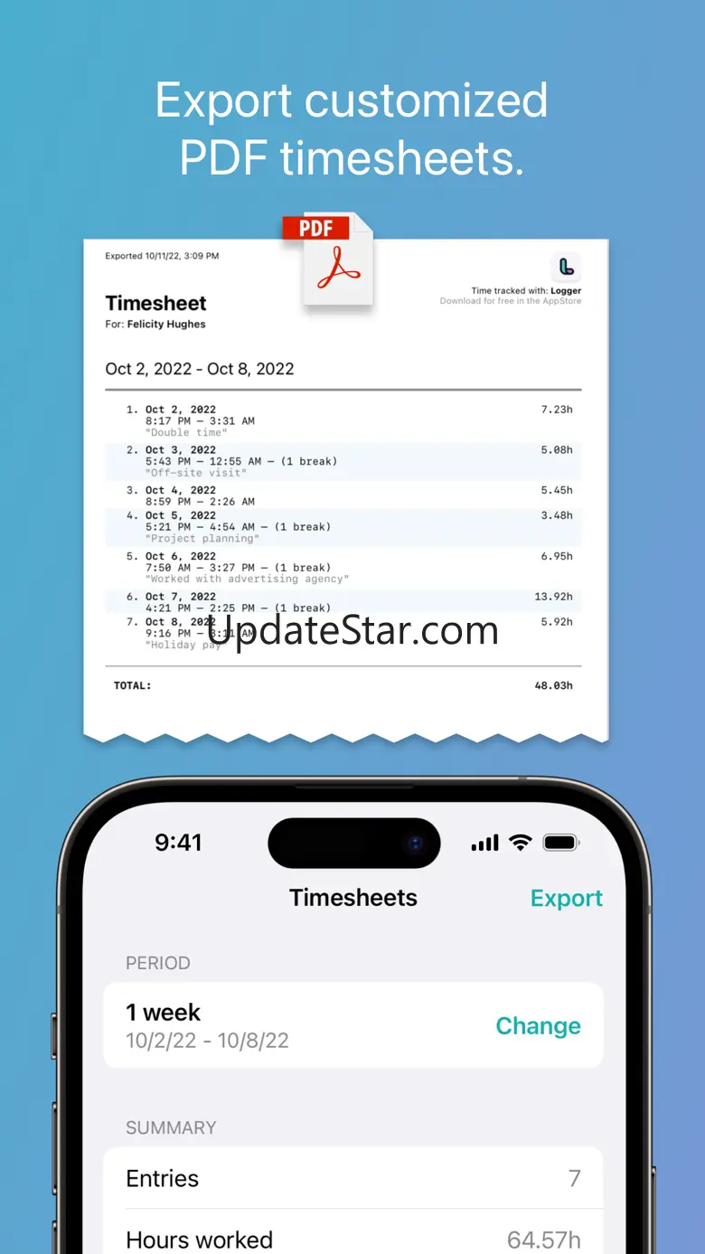 Logger - Time Clock Hours Log 2.0.2