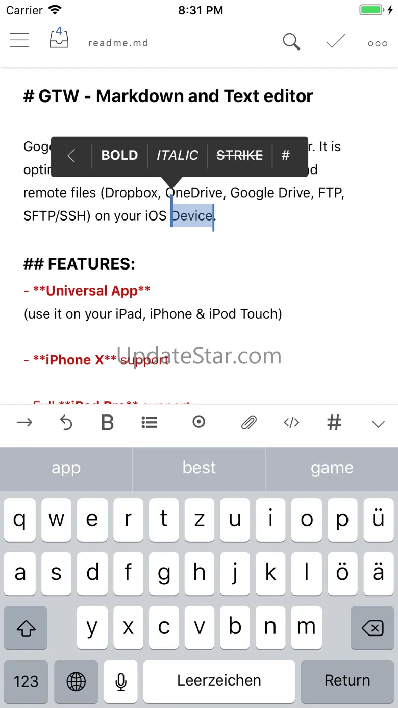 GTW - Markdown & Text Editor 6.1