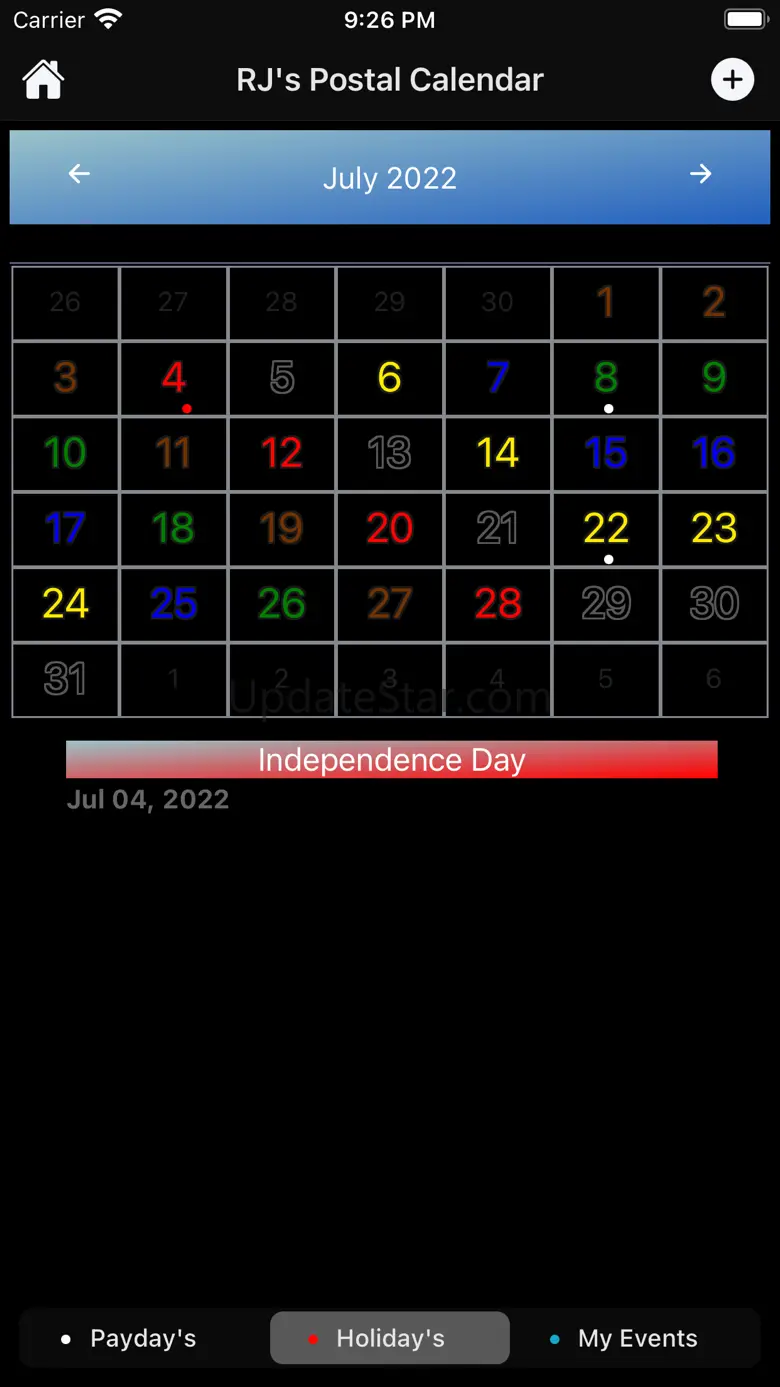 RJ's Postal Calendar 1.10