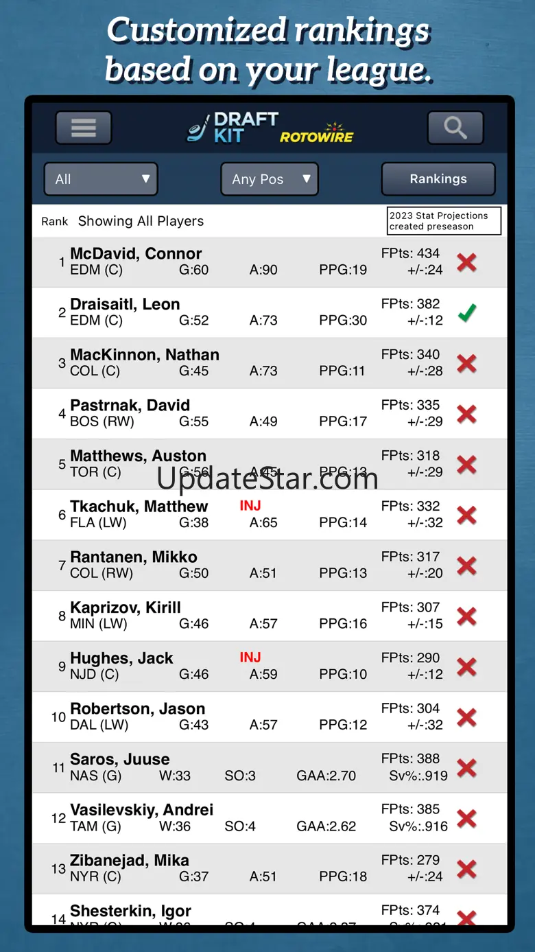Fantasy Hockey Draft Kit '23 1.1
