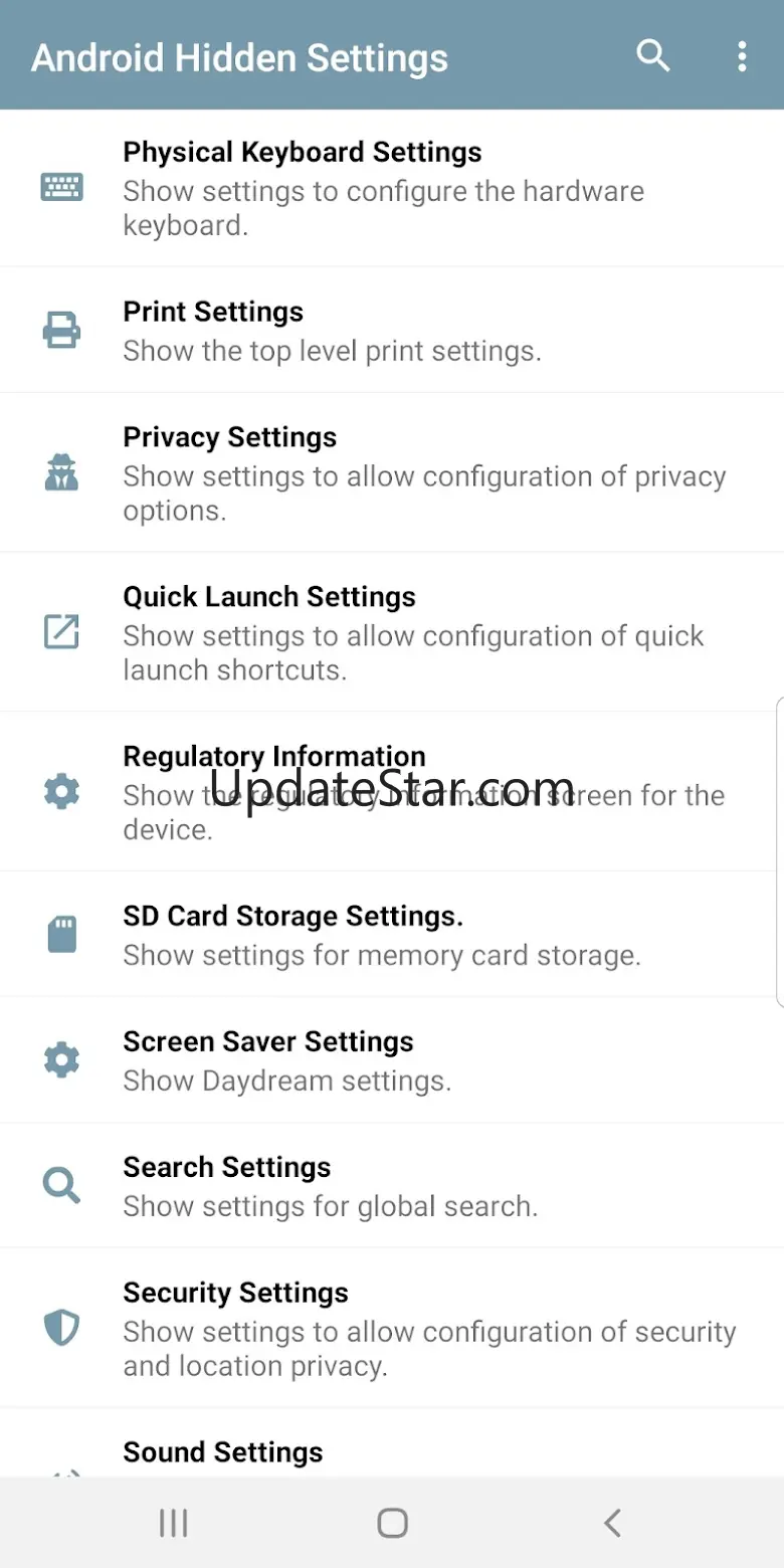 Android Hidden Settings 2.4.2