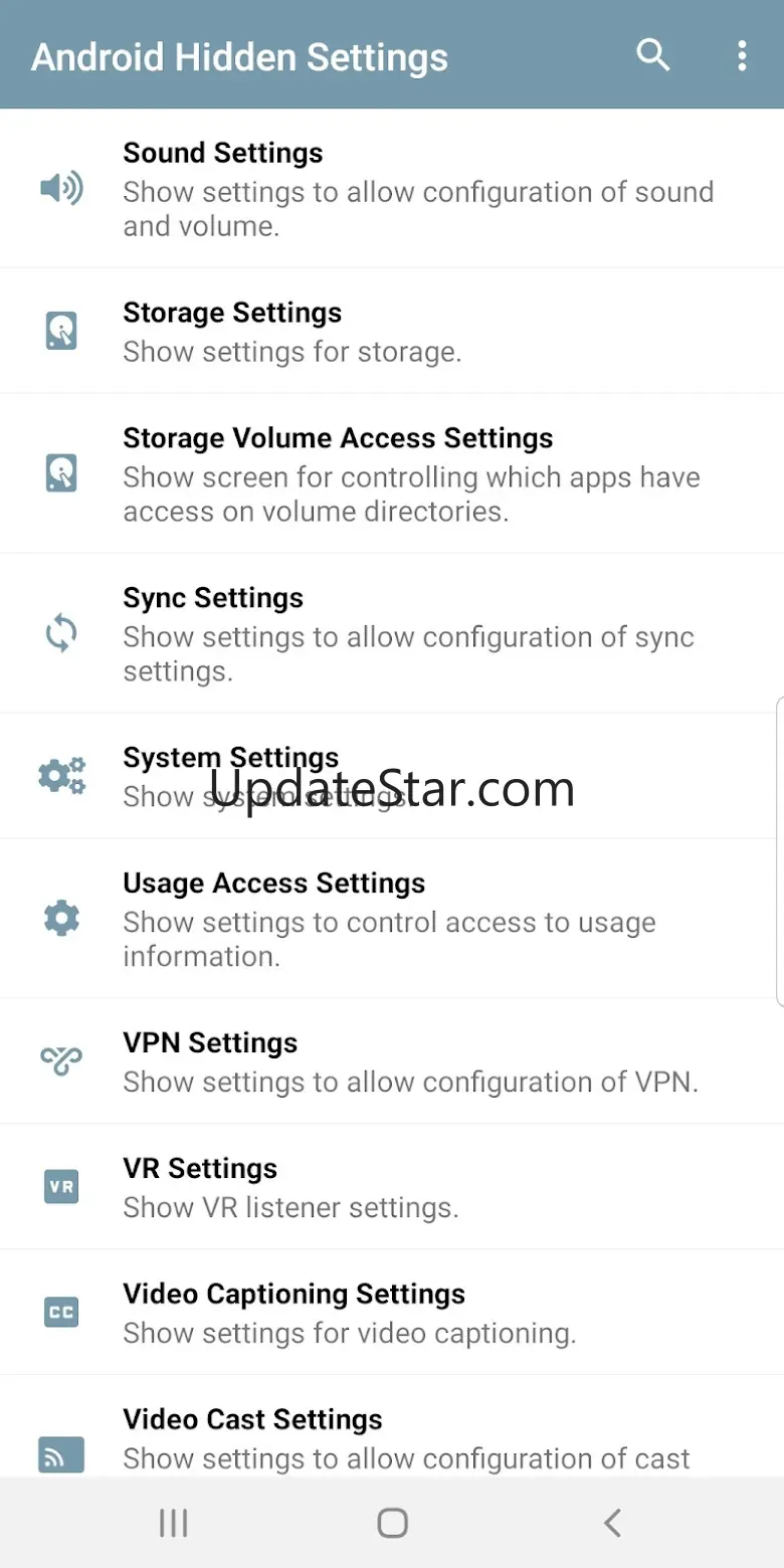 Android Hidden Settings 2.4.2