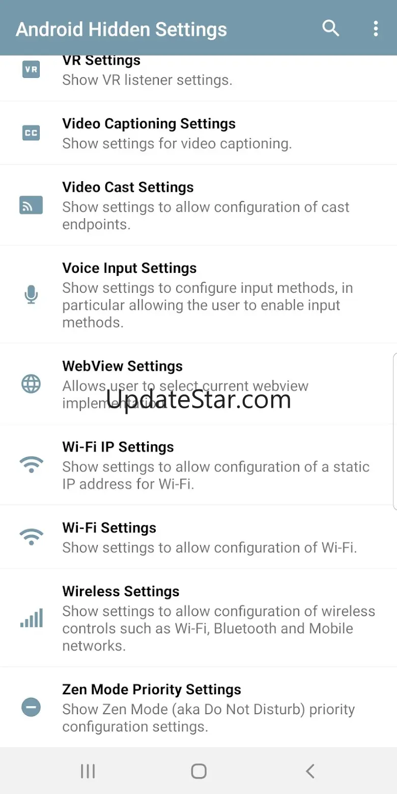 Android Hidden Settings 2.4.2