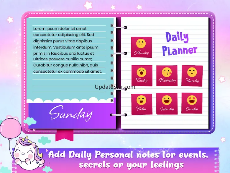 DIY Unicorn Girls Secret Diary 9.0