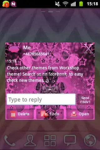 Pink Dark Star GO SMS Theme 2.7