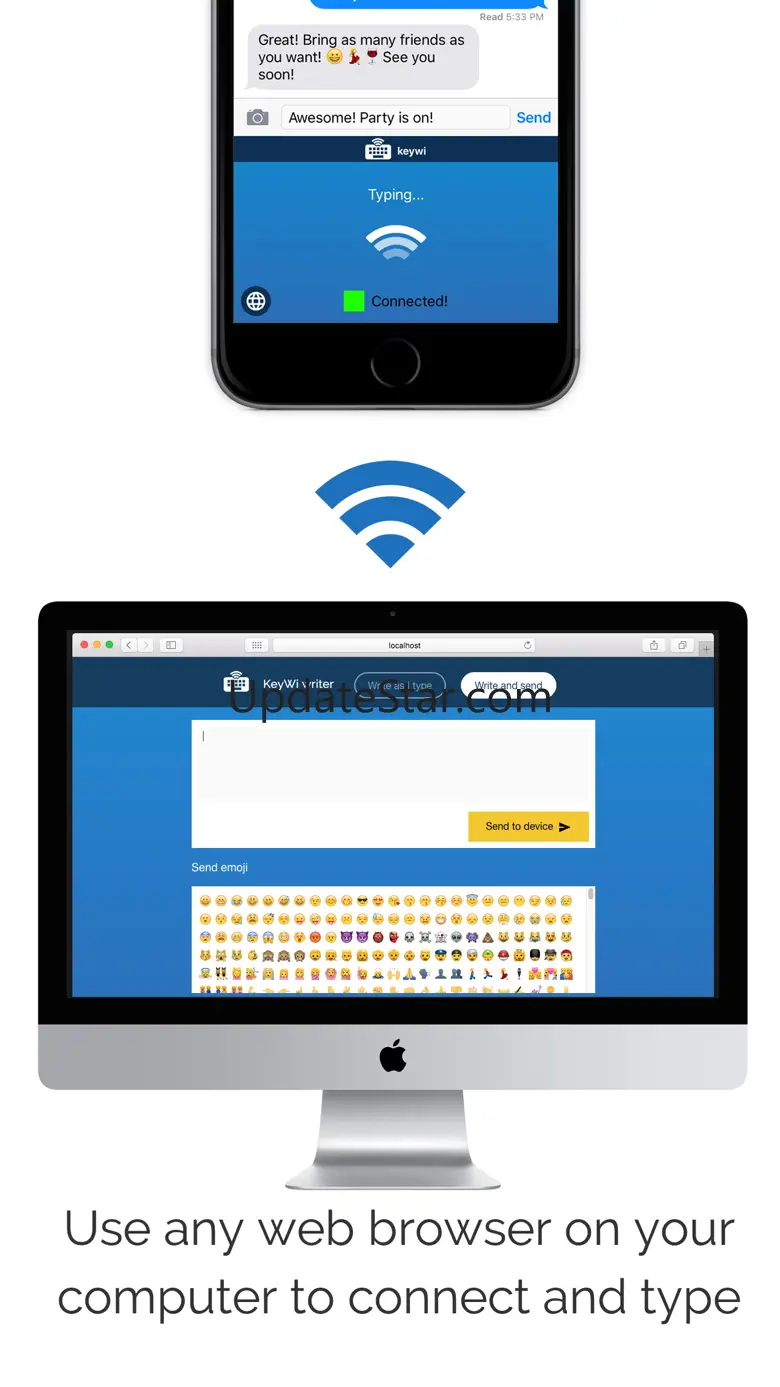KeyWi Keyboard - Type faster on your device using your computer's keyboard 1.0
