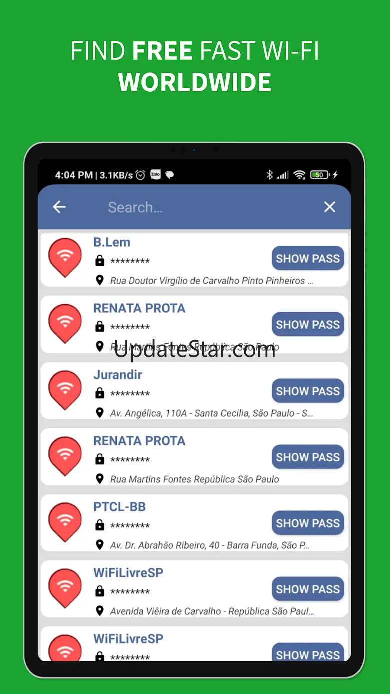 WiFi Finder Passwords - Map 3.2.12