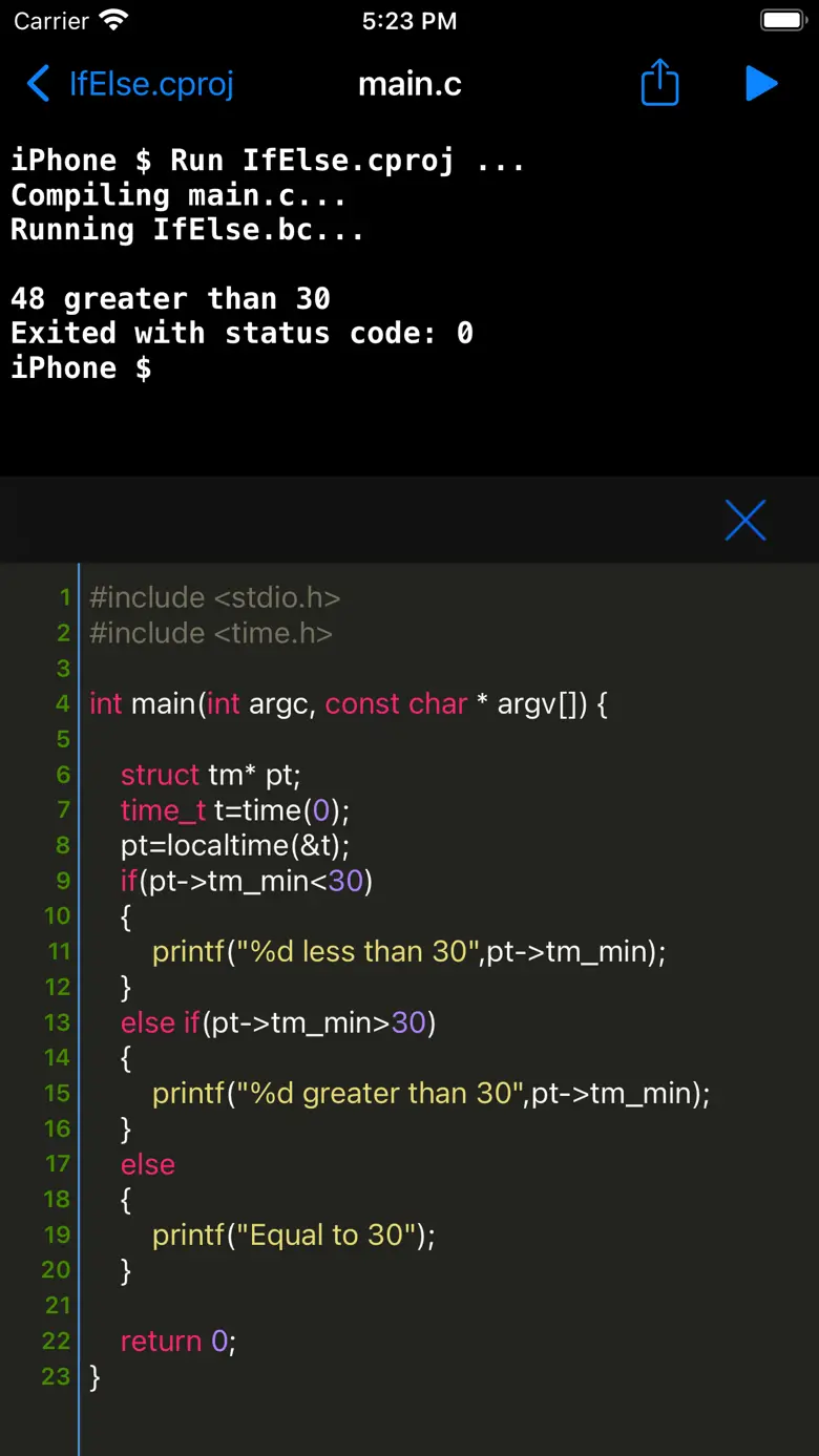 C Shell - C language compiler 5.2