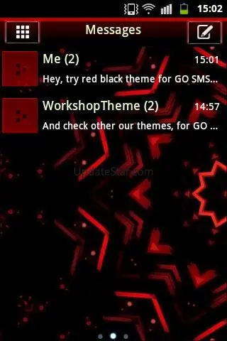Red Black GO SMS Theme 2.8