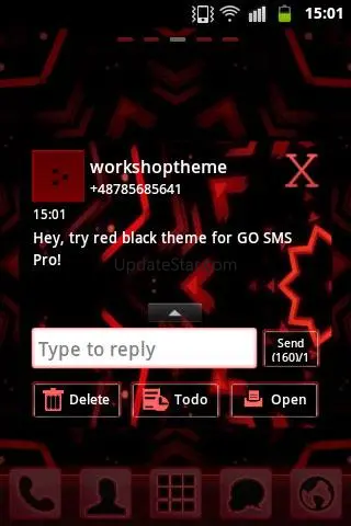 Red Black GO SMS Theme 2.8