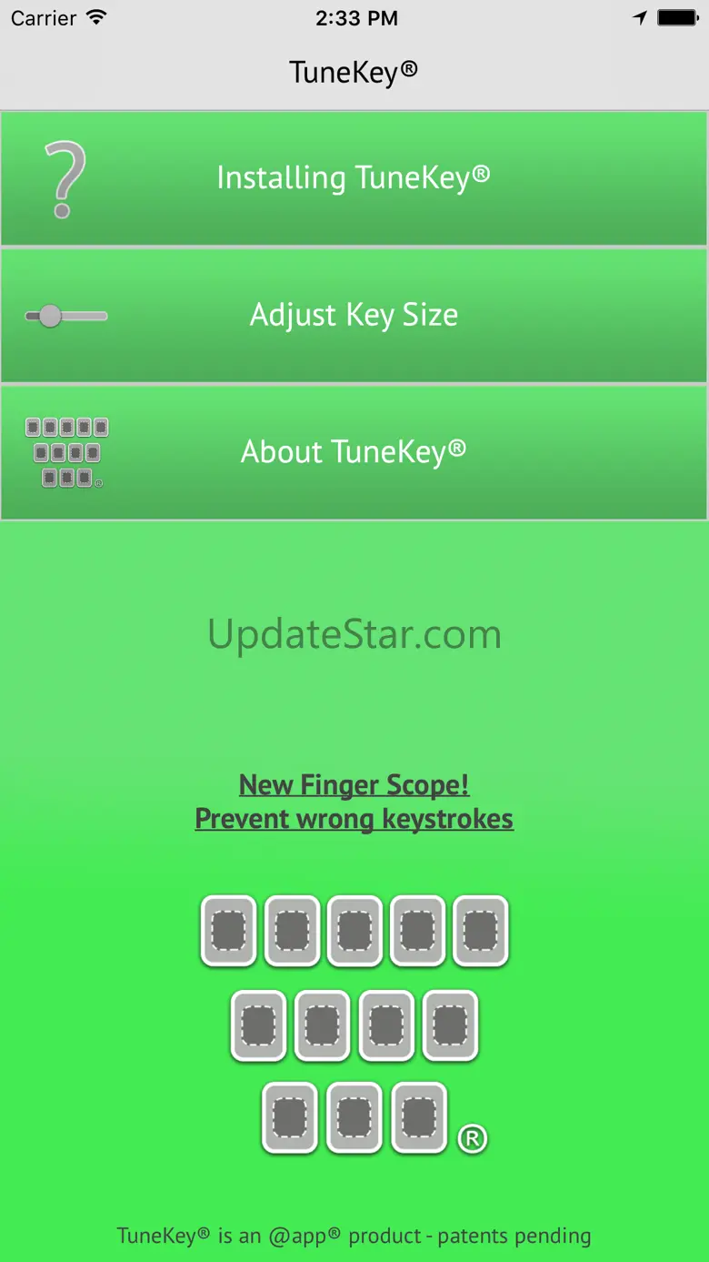 TuneKey® -  Key Size & Finger Scope 1.07