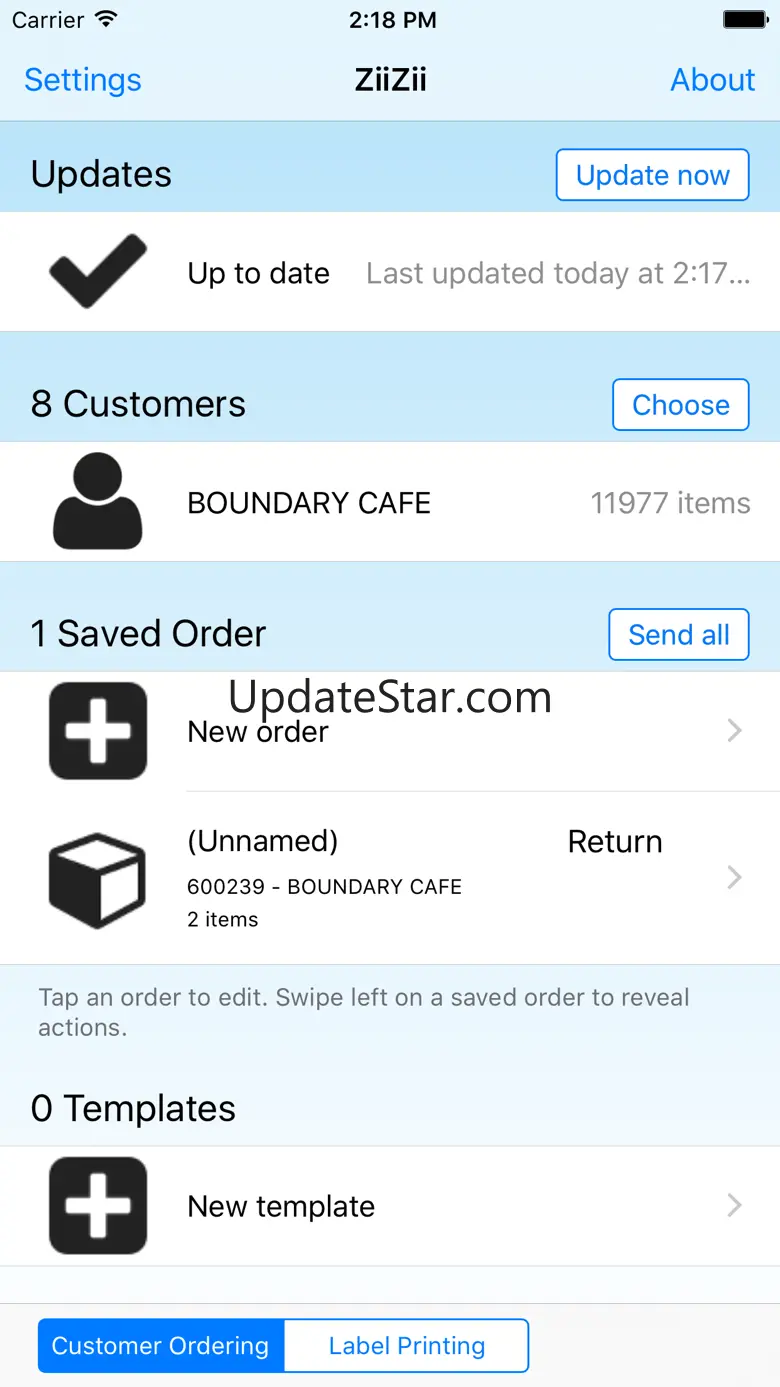 ZiiZii Order Entry 2.15.18