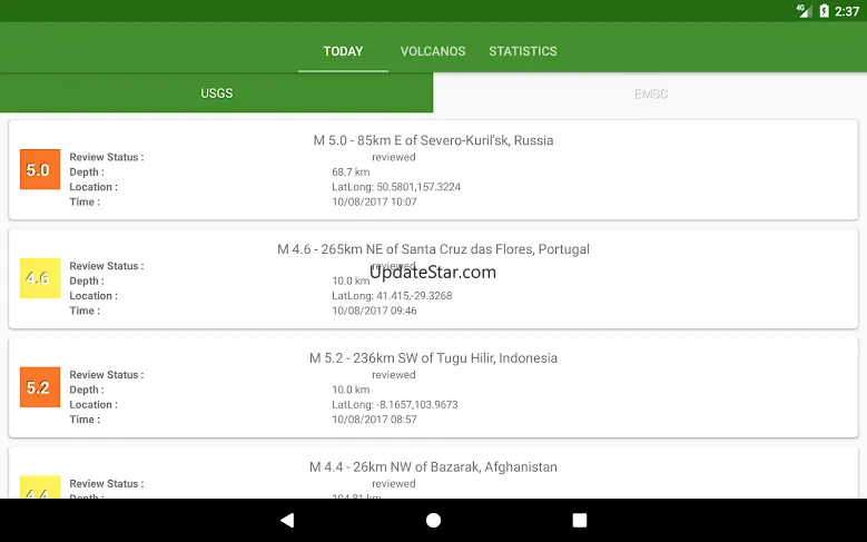 3D Earthquakes Map & Volcanoes 1.3.0