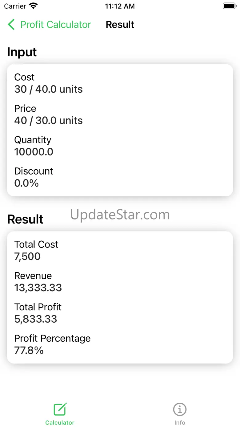 Profit Calculator, Revenue 1.2.0