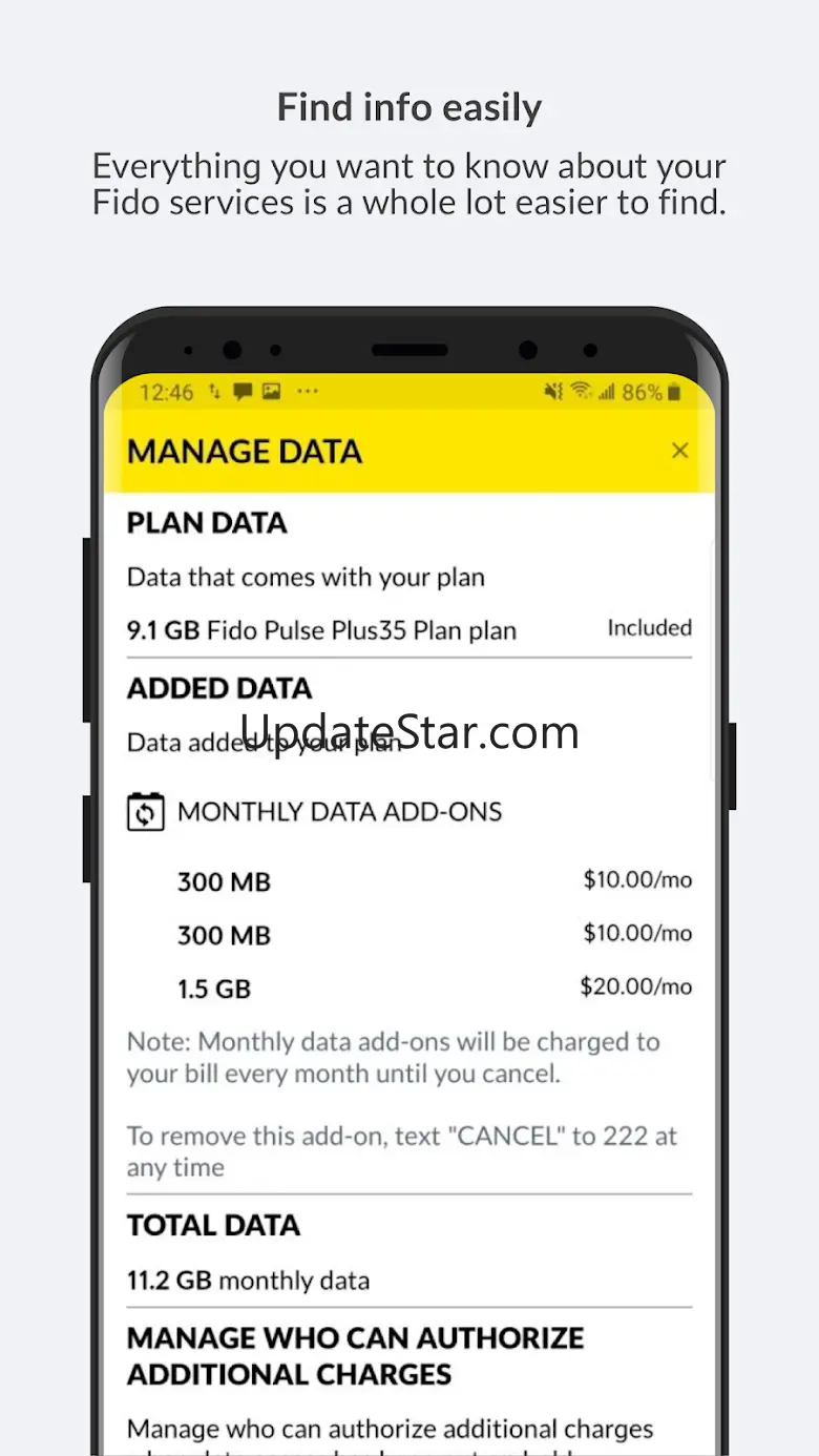 Fido My Account iOS App version 4.32.1