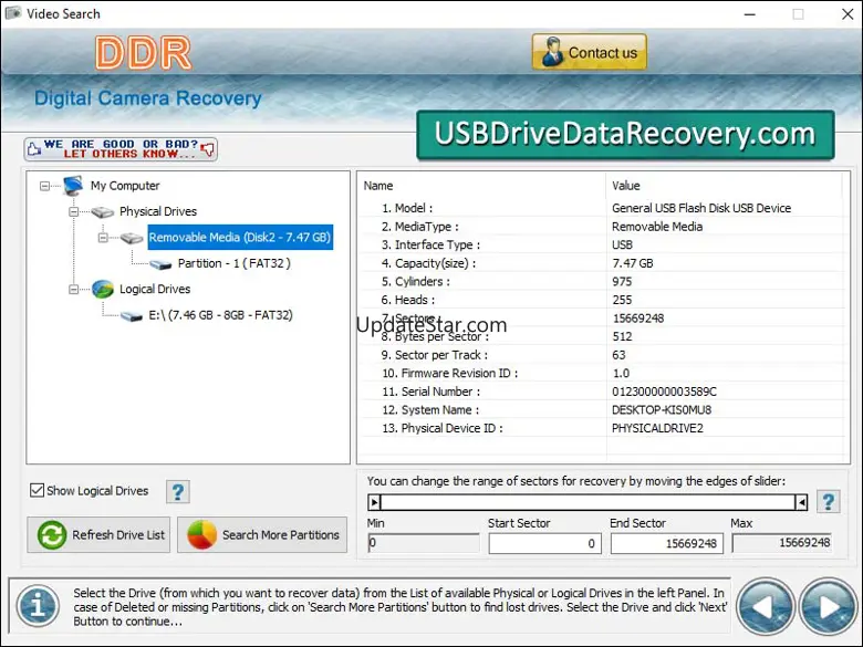 Digital Camera Data Recovery Tool 4.3.1.2