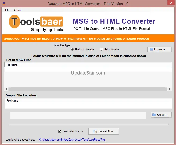 ToolsBaer MSG to HTML Conversion 1.0