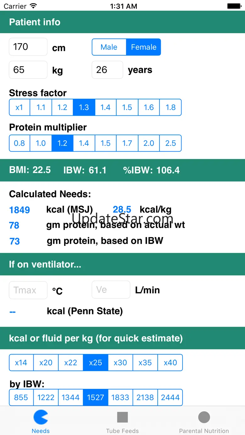 TPN and Tube Feeding - Nutricalc for RDs 2.6