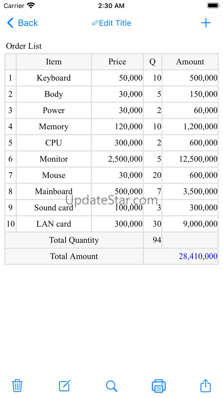 Invoice - Order List 5.1.8