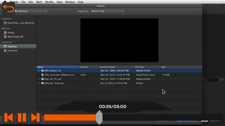 Course for Intro to iMovie 7.1