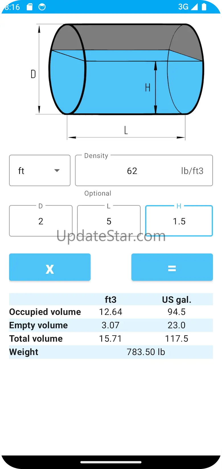 Tank Volume Calculator 3.11